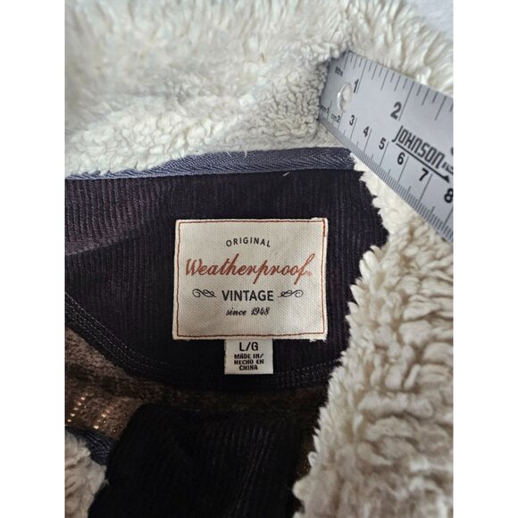 Weatherproof Vintage Sherpa Sweater Large Brown Elbow Patch - Picture 7 of 9